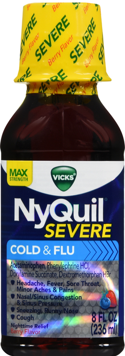 NYQUIL SEVERE COLD & FLU BERRY LIQ 8OZ