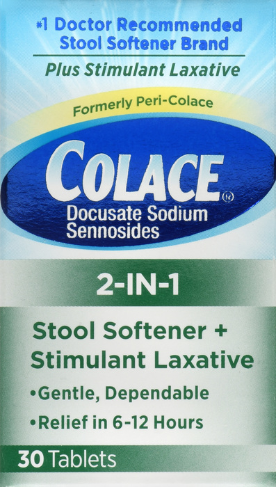 Colace 2-in-1 Stool Softener + Stimulant Laxative Tablets 30ct