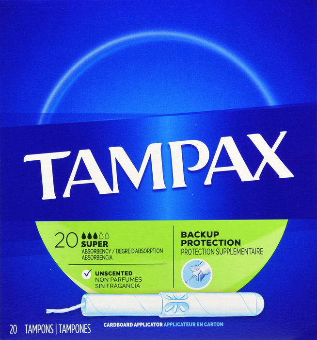 Tampax Flushable Super Absorbency Unscented Tampons 20ct