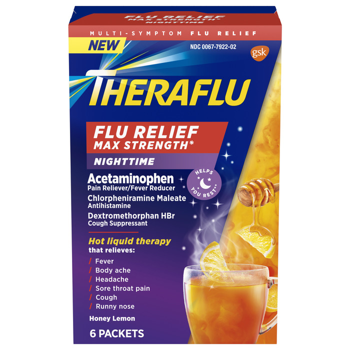 Theraflu Flu Relief Max Strength Nighttime Packets 6ct