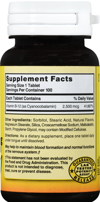 Nature's Blend Vitamin B-12 2500mcg Tablets 100ct