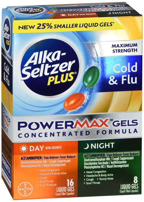 ALKA-SELTZER PLUS PWR GELS DAY/NIT 24CT