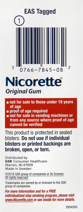 Nicorette Stop Smoking Aid 2mg Original Nicotine Gum 110ct