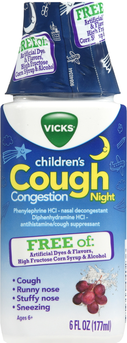 VICKS CHILD 6+YR NT CGH/CNG GRP LIQ 6OZ