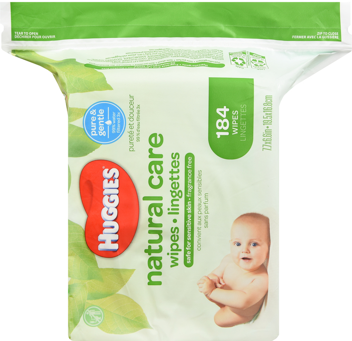 Huggies Natural Care Fragrance Free Wipes 184ct