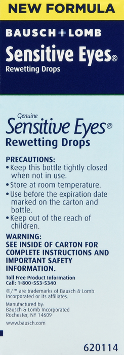 Bausch & Lomb Sensitive Eyes Rewetting Drops 1oz