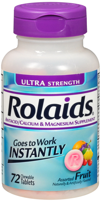 Rolaids Ultra Strength Antacid Assorted Fruit Chewable Tablets 72ct