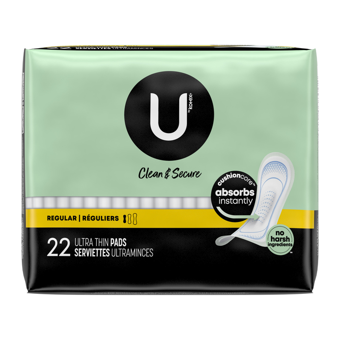 U by Kotex Security Ultra Thin Pads Regular Length 22ct