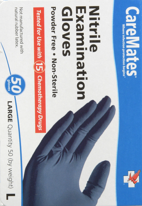 CareMates Nitrile Examination Gloves Large 50ct