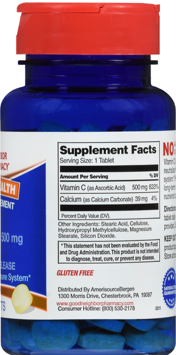 Good Neighbor Pharmacy Vitamin C 500mg Prolonged Released Tablets 100ct