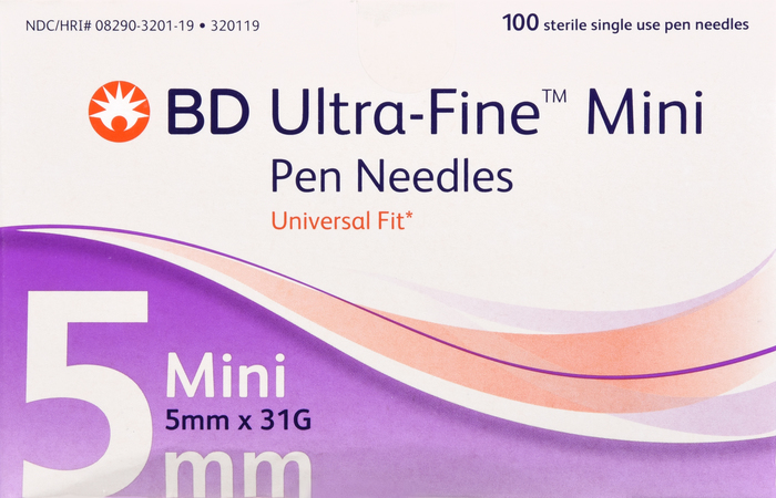 BD Ultra-Fine Mini Pen Needles 31Gx5mm 100ct