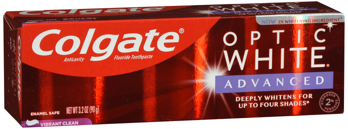 Colgate Optic White Advanced Teeth Whitening Toothpaste, Vibrant Clean 3.2oz