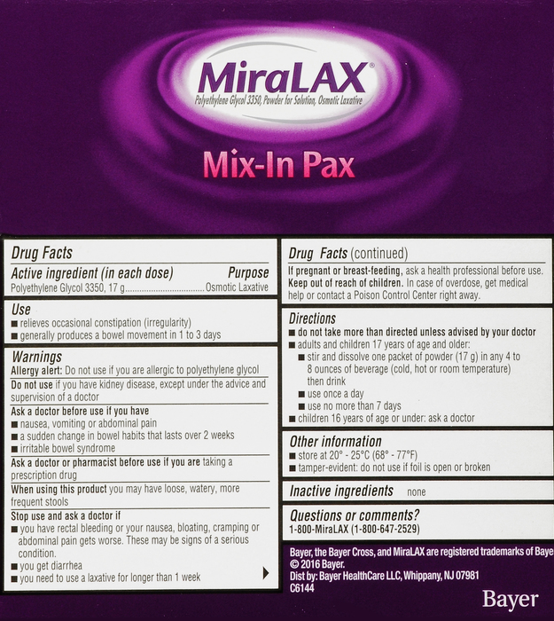 MiraLAX Mix-In Pax Packets 10ct