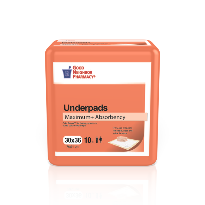 Good Neighbor Pharmacy Underpads Maximum Absorbency 30x36in 10ct