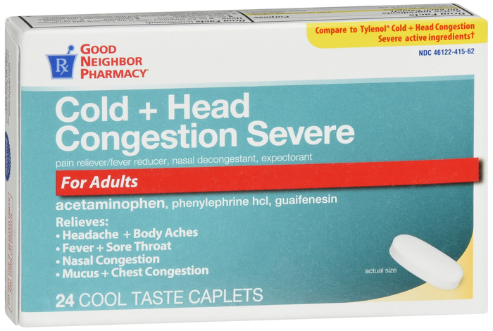 Good Neighbor Pharmacy Severe Cold & Head Congestions Caplets 24ct