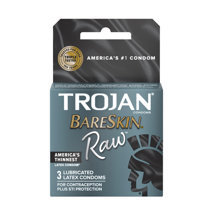 Trojan Bareskin Raw Latex Condom 3ct