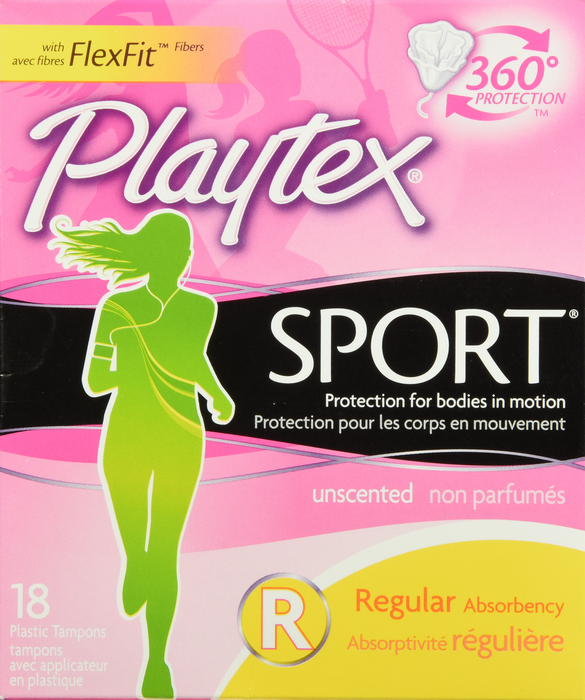 Playtex Sport Unscented Regular Tampons 18ct