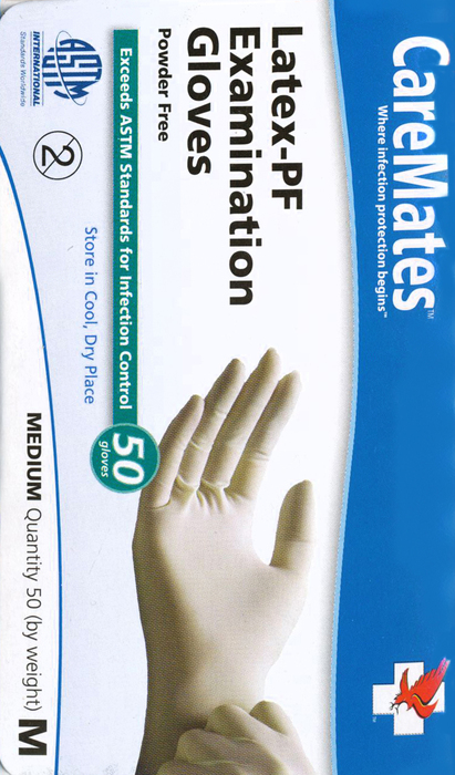 Gloves CareMates Latex Powder-Free M 50ct