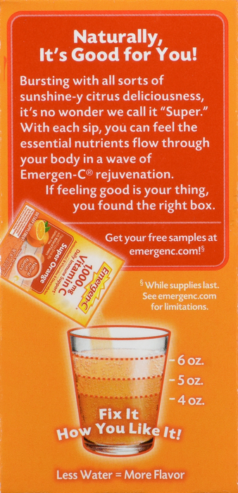 EMERGEN-C VIT C 1000MG ORANGE 10CT