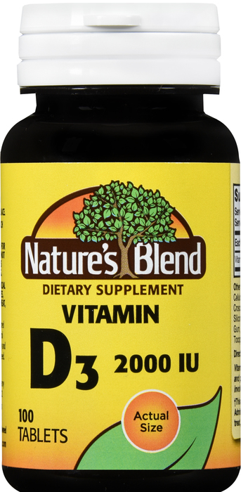 Nature's Blend Vitamin D3 2000IU Tablets 100ct