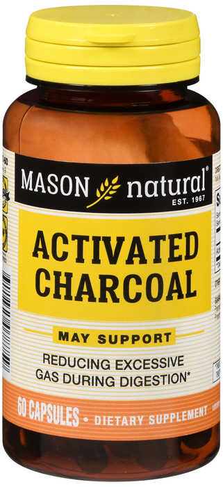 CHARCOAL ACT VEG 520MG CAPS 60CT MASON