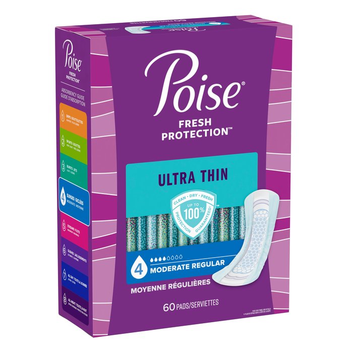 POISE ULTRA THIN MODERATE PAD 3X60CT