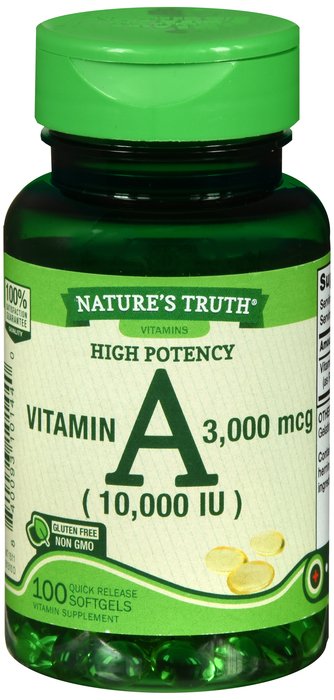 VITAMIN A 10000IU SGC 100CT NAT TRU