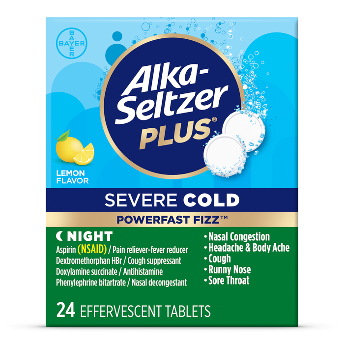 ALKA-SELTZER + SEVERE COLD NITE TAB 24CT