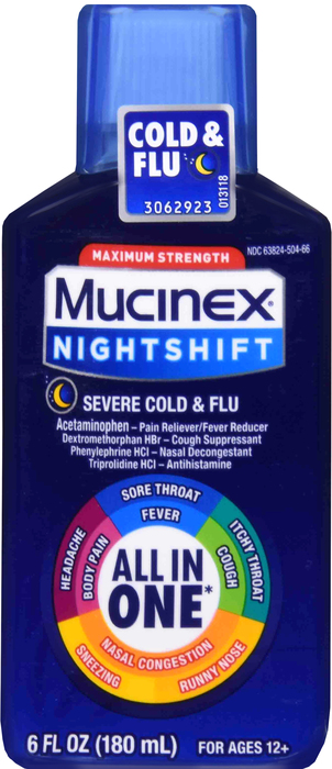 Mucinex Nightshift Severe Cold & Flu Liquid 6oz