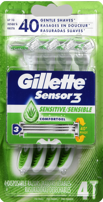 Gillette Sensor3 Sensitive Disposable Razors 4ct