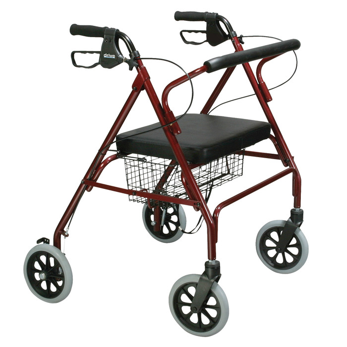 Rollator HD Bariatric Red 500lb Capacity