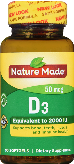 Nature Made VIT D 2000IU LIQUIGEL 90ct