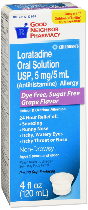 Good Neighbor Pharmacy Loratadine Oral Dye Free Sugar Free Grape Liquid 4oz