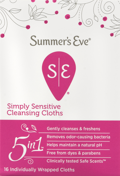 Summer's Eve Sensitive Skin Feminine Cleansing Cloths 16ct