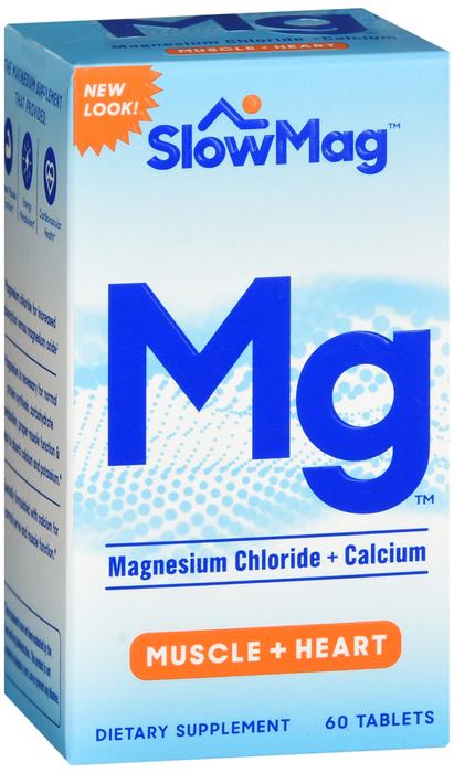 SlowMag Magnesium Chloride + Calcium Tablets 60ct