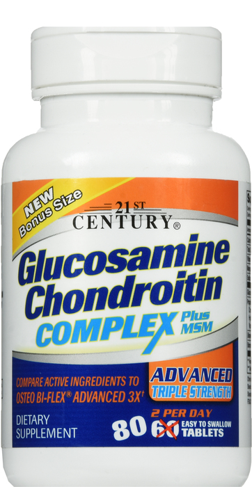 21st Century Glucosamine Chondroitin Complex + MSM Tablets 80ct