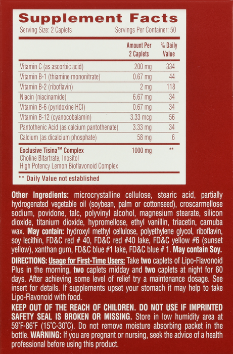 Lipo-Flavonoid Plus Ear Health Formula Caplets 100ct