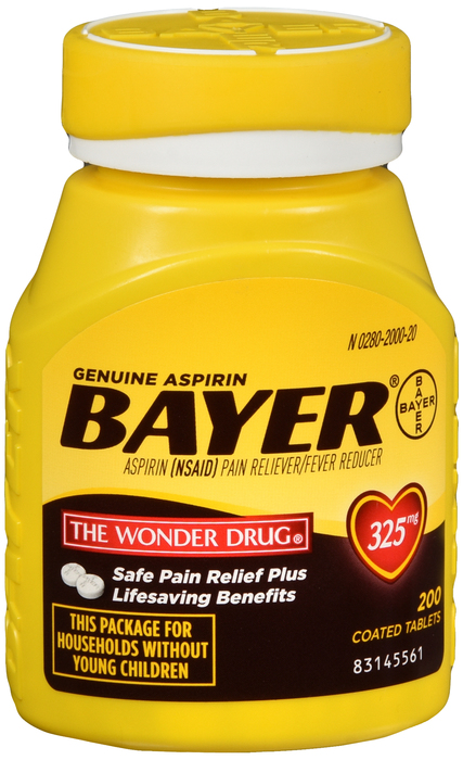 Bayer Aspirin Pain Reliver/Fever Reducer 325mg Coated Tablets 200ct