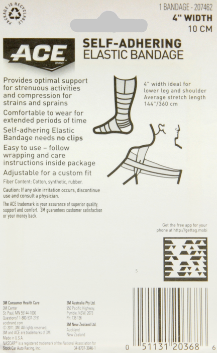 ACE Self-Adhering Elastic Bandage 4 Inch 1ct