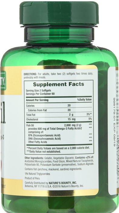 FISH OIL 1000MG EC SGC 120CT NAT BOUNTY