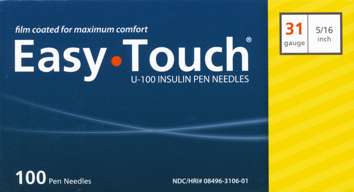 Easy Touch Pen Needles 31Gx5/16in 100ct