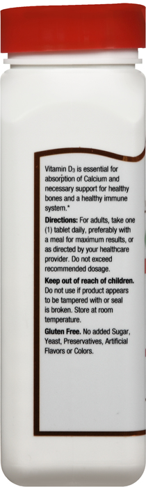 21st Century Vitamin D3+Calc 25mcg 1000IU Tablets 500ct