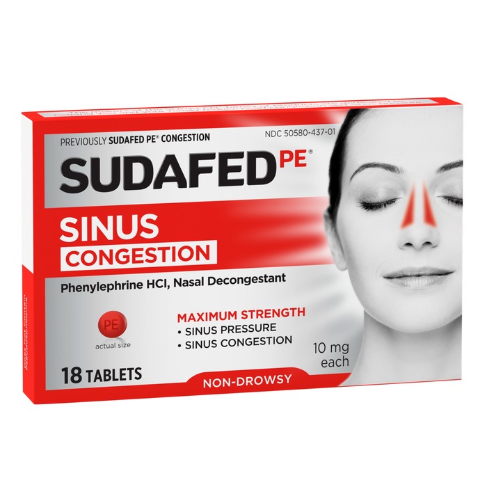 SUDAFED PE SINUS CONGESTION TABLET 18CT