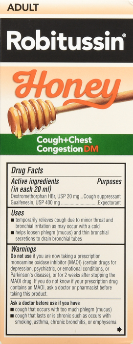 Robitussin Honey Cough + Chest Congestion DM Maximum Strength Liquid 4oz