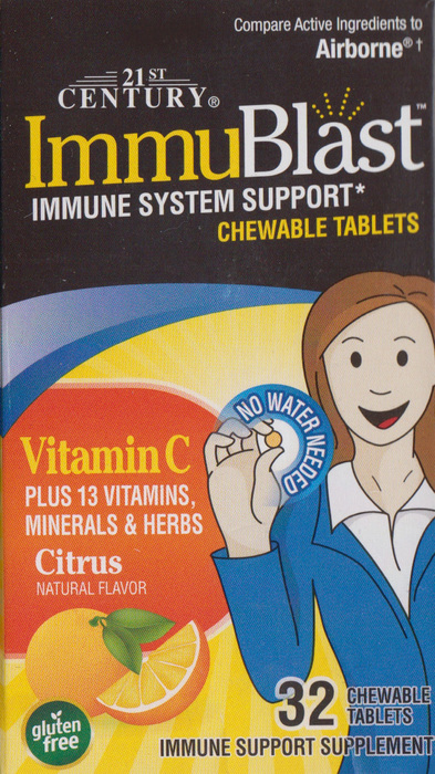 21st Century ImmuBlast Immune System Support Citrus Chewable Tablets 32ct