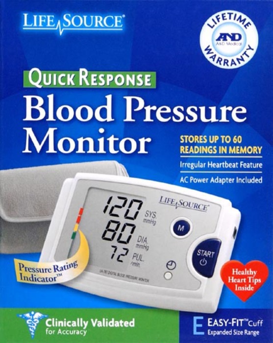 LifeSource Quick Response Blood Pressure Monitor with Easy-Fit Cuff 1ct