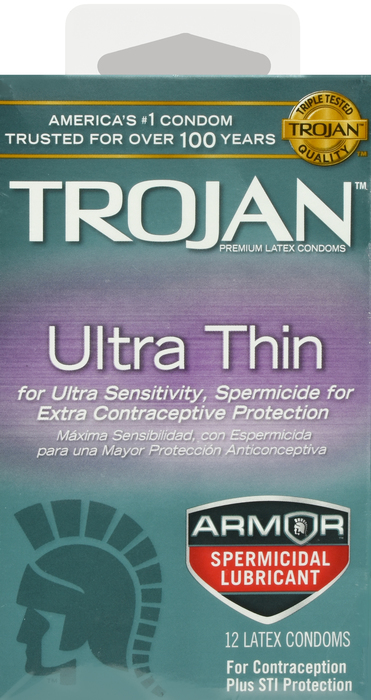 Trojan Ultra Thin Spermicidal Condom 12ct