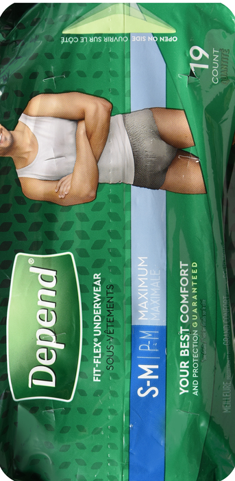 Depend Men's Fit-Flex Underwear Maximum Absorbency S/M 19ct