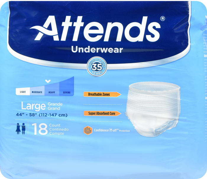 Attends Incontinence Heavy Absorbency Underwear Large 18ct