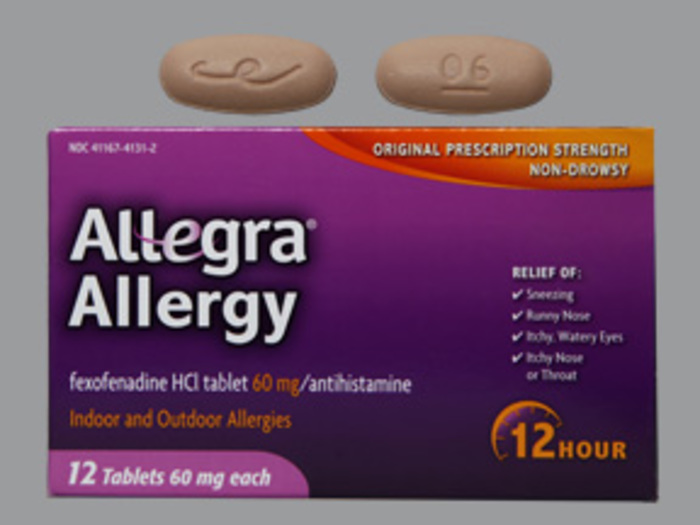 Allegra Allergy, 12HR, 60mg, Tablets 12ct